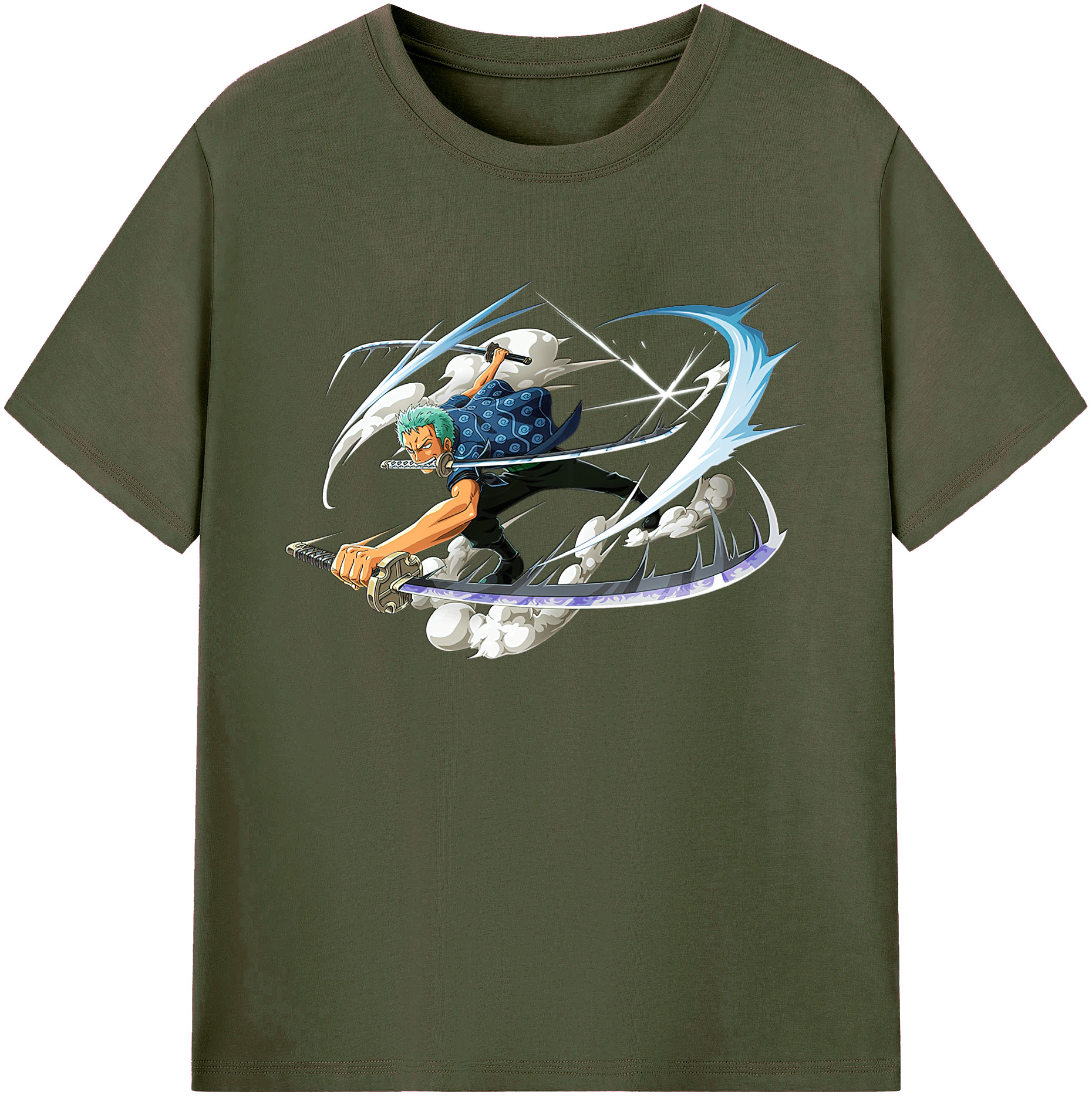 ワンピース ロロノア・ゾロ ONE PIECE Roronoa Zoro 綿100％ メンズ半袖Tシャツ｜肌触りやわらか＆通気性